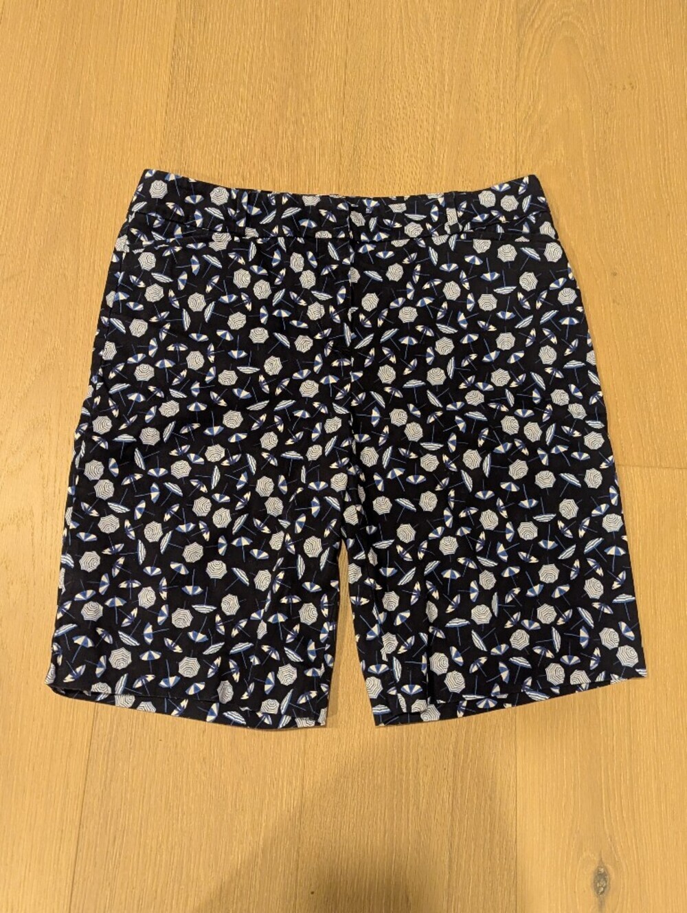 Talbots Navy and White Umbrella Print Shorts